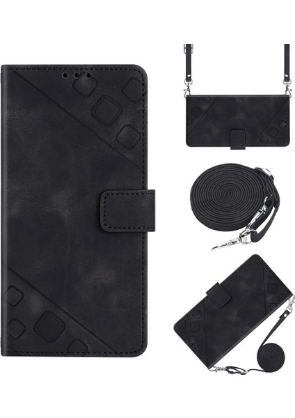 Pixel 6 Pu Deri Flip Kadın Cüzdan Telefon Kılıfı Askılı Çapraz Askılı Askı (Yurt Dışından)