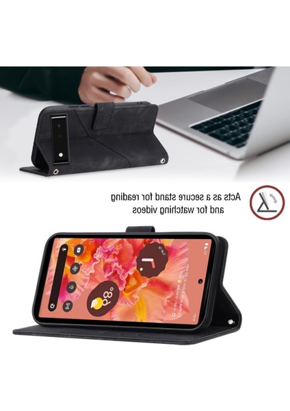 Pixel 6 Pu Deri Flip Kadın Cüzdan Telefon Kılıfı Askılı Çapraz Askılı Askı (Yurt Dışından) modelleri