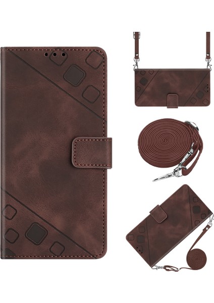 S25 Ultra Pu Deri Flip Kadın Cüzdan Telefon Kılıfı Askılı Çapraz Askılı Askı (Yurt Dışından)