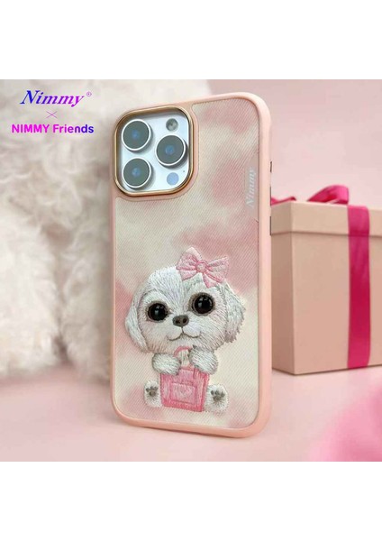 iPhone 16 Uyumlu 3D Göz Pembe Köpek Detaylı Gerçek Nakış Işlemeli Kabartmalı New Big Eyes Kılıf fiyatları
