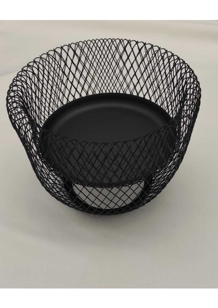 Şık Siyah Metal Ekmek ve Meyvelik, Modern ve Dayanıklı Tasarım