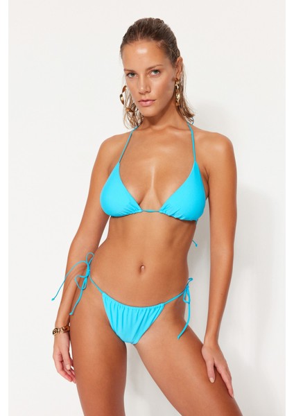 Shopeonly Mavi Üçgen Bikini Takımı modelleri
