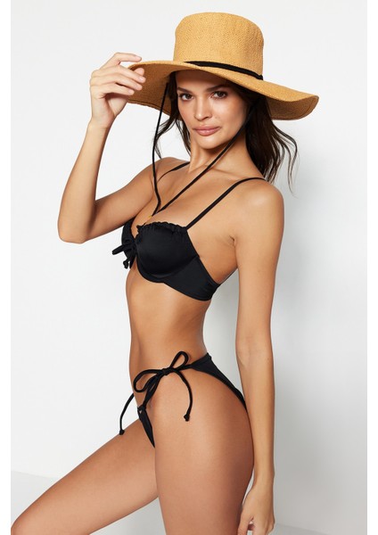 Shopeonly Siyah Balenli Bağlamalı Bikini Takımı fiyatları