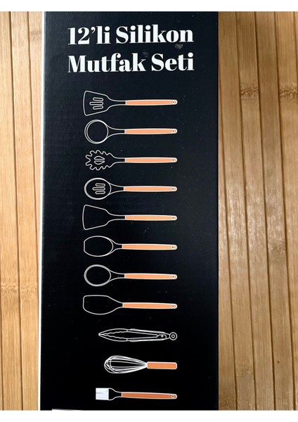 Renkli 11'li Silikon Bambu Saplı Mutfak Servis Seti indirimleri