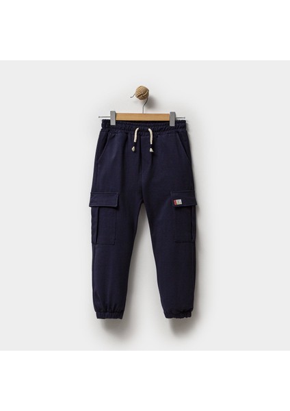 Erkek Çocuk Kargo Cepli Paçası Beli Lastikli 2ip Eşofman Altı %100 Pamuklu