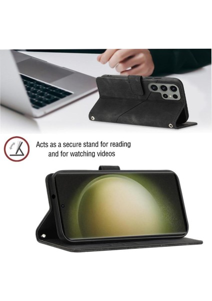 Galaxy S23 Ultra Pu Deri Flip Kadın Cüzdan Telefon Kılıfı Askılı Çapraz Askılı Askı (Yurt Dışından) fırsatları