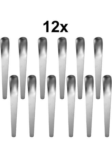 12 Adet 304 Çelik Tatlı ve Dondurma Kaşığı 17,5 Cm, Gri Renk