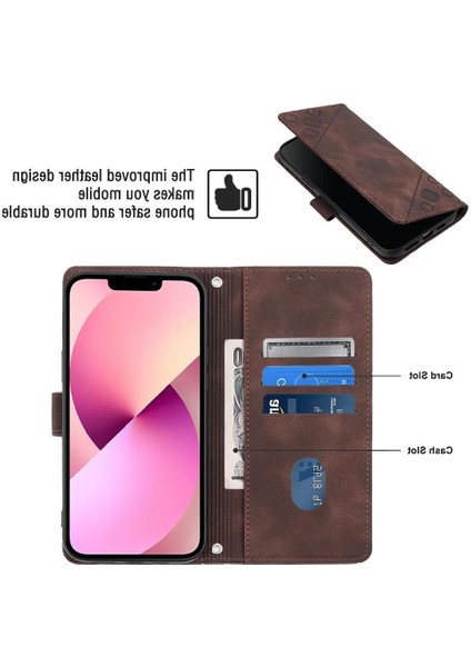 iPhone 13 Pu Deri Flip Kadın Cüzdan Telefon Kılıfı Askılı Çapraz Askılı Askı (Yurt Dışından) modelleri
