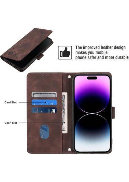 iPhone 14 Pro Pu Deri Flip Kadın Cüzdan Telefon Kılıfı Askılı Çapraz Askılı Askı (Yurt Dışından) modelleri