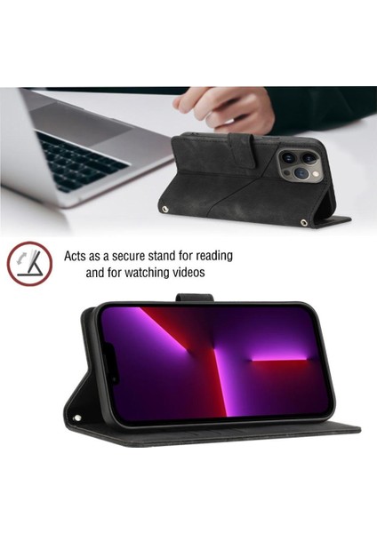 iPhone 13 Pro Pu Deri Flip Kadın Cüzdan Telefon Kılıfı Askılı Çapraz Askılı Askı (Yurt Dışından) modelleri