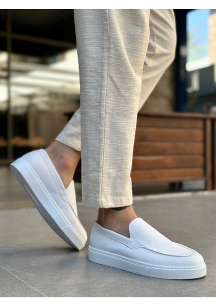 ET0241 Bağcıksız Yüksek Taban Beyaz Cilt Erkek Ayakkabı fiyatları