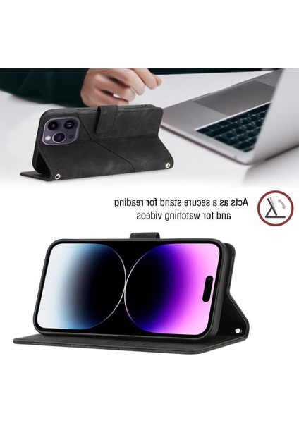 iPhone 14 Pro Pu Deri Flip Kadın Cüzdan Telefon Kılıfı Askılı Çapraz Askılı Askı (Yurt Dışından) modelleri
