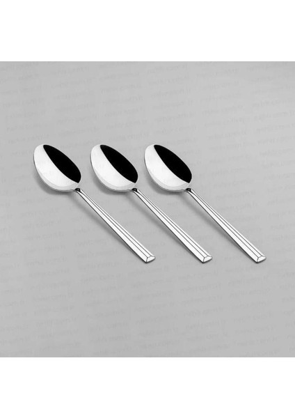 3'lü Jelatinli Yemek Kaşığı, Şık ve Kullanışlı Gümüş Renkli Set