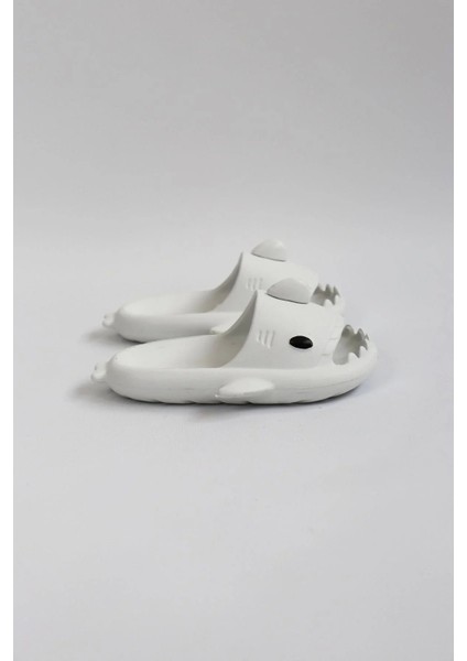 WG500 Köpekbalığı Beyaz Unisex Tam Ortopedik Terlik Shark Slides modelleri