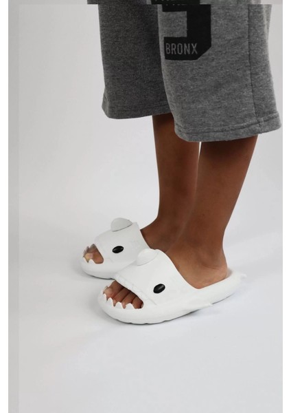 WG500 Köpekbalığı Beyaz Unisex Tam Ortopedik Terlik Shark Slides fırsatları