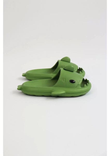 WG500 Köpekbalığı Haki Unisex Tam Ortopedik Terlik Shark Slides modelleri