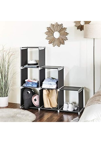 6&apos;lı Küp Kitaplık, Diy, Oturma Odası Için Organizatör, Siyah LSN63H
