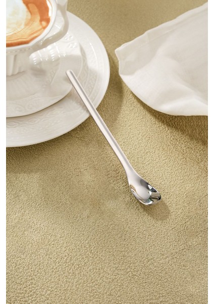 6 Adet Çelik 15,5 cm Gümüş Kahve ve Kokteyl Barmen Kaşığı Seti fiyatları