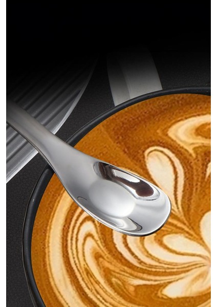 6 Adet Çelik 15,5 cm Gümüş Kahve ve Kokteyl Barmen Kaşığı Seti modelleri