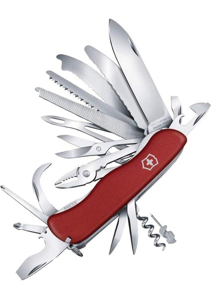 , Isviçre Ordu Bıçağı, Work Champ Xl, Çok Amaçlı, 31 Fonksiyonlu Isviçre Ordu Bıçağı, Bıçak, Büyük, Tirbuşon, 1,5 mm Mini Tornavida, Kilitleme Bıçağı, Kırmızı