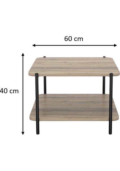 Slim 60 cm 18 mm Melamin Kare Sehpa - Arya
