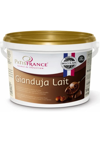 Puratos Patisfrance gianduja Belcolade Sütlü Çikolatalı Fındık Ezme 5 kg