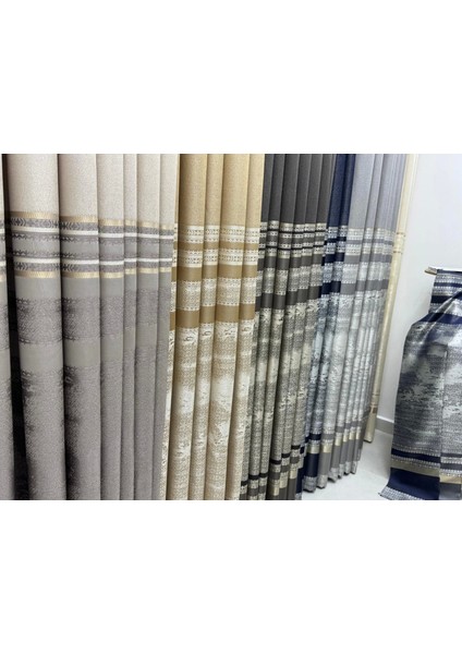 Nivemeshome Urla V-101 Krem 1/3 Sık Pileli Fon Perde Apm