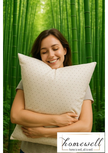 Saf Bambu Hipoalerjenik Ekstra Kılıflı Yastık Krem