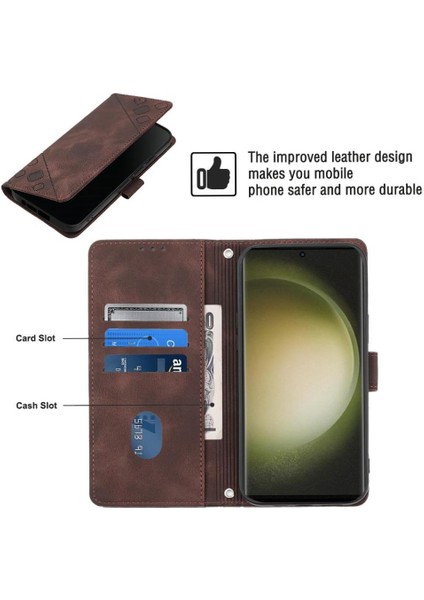 Galaxy S23 Ultra Pu Deri Flip Kadın Cüzdan Telefon Kılıfı Askılı Çapraz Askılı Askı (Yurt Dışından) fırsatları