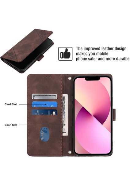 iPhone 13 Mini Pu Deri Flip Kadın Cüzdan Telefon Kılıfı Askılı Çapraz Askılı Askı (Yurt Dışından) modelleri