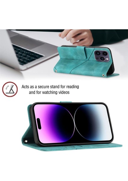 iPhone 14 Pro Pu Deri Flip Kadın Cüzdan Telefon Kılıfı Askılı Çapraz Askılı Askı (Yurt Dışından) modelleri