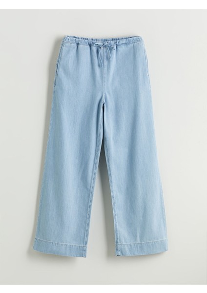 Yeni Sezon Beli Lastikli Wideleg Kadin Jean Pantolon - S5JF07Z8