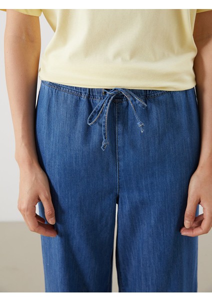 Yeni Sezon Beli Lastikli Wideleg Kadin Jean Pantolon - S5JF07Z8 modelleri