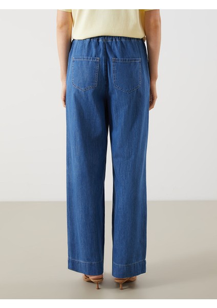 Yeni Sezon Beli Lastikli Wideleg Kadin Jean Pantolon - S5JF07Z8 fırsatları