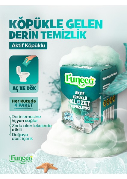Klozet Tuvalet Wc Temizleyici, Aktif Köpüklü, Ekolojik Doğa Dostu, Okyanus Ferahlığı, Aylık Paket