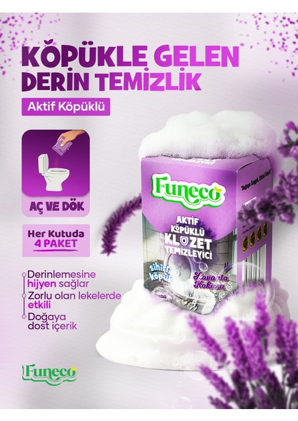 Klozet Tuvalet Wc Temizleyici, Aktif Köpüklü, Ekolojik Doğa Dostu, Lavanta Ferahlığı, Aylık Paket