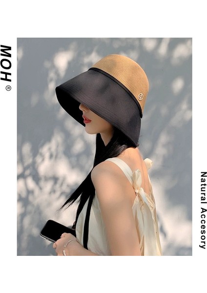 Güneş Koruyucu Şapka Çocuk Saçak Hasır Kova Şapka Harf Güneş Şapka (Yurt Dışından)