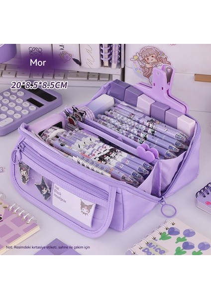 9 Katmanlı Prizma Şeffaf Kalem Çantası Ins Rüzgar Yüksek Değerli Büyük Kapasiteli Minimalist Kalem Kutusu (Yurt Dışından)