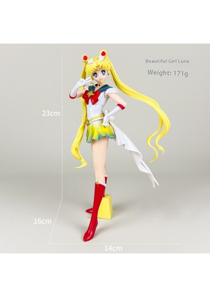 Anime Amerikan Kız Savaşçı Su Buz Ay Tavşan El Parçası Dönüşüm Sihirli Değnek Ikincil Bebek Modeli Süsler (Yurt Dışından)