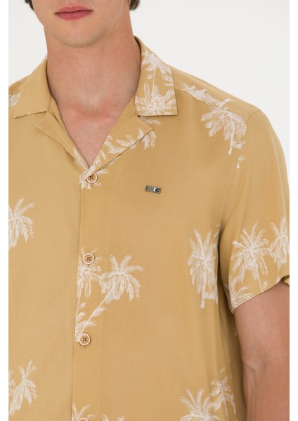 Erkek Camel Gömlek Kısa Kollu 50264305-VR015