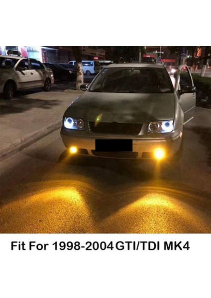 1 Çift Ön Tampon Izgarası Sis Farları Izgarası LED Lamba Tel Kiti ile Sarı Volkswagen Golf Mk4 1998-2004 (Yurt Dışından) indirimleri
