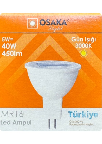 (5 adet) Osaka 5W (40W) Sarı Işık (3000K) G4 Duylu (Iğne Bacak) LED Çanak Ampul fiyatları