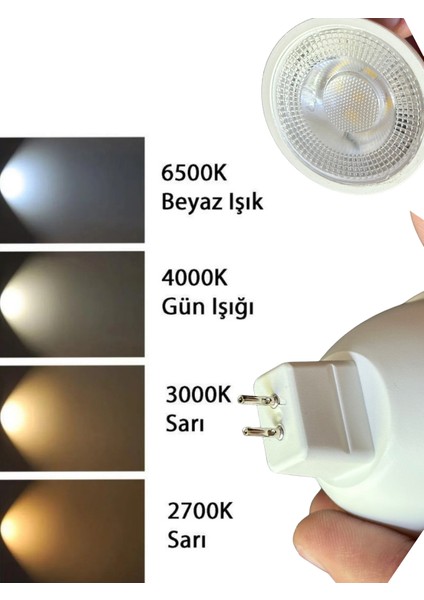 (5 adet) Osaka 5W (40W) Sarı Işık (3000K) G4 Duylu (Iğne Bacak) LED Çanak Ampul indirimleri