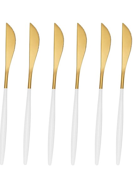 Altı Kişilik Gold Beyaz Paslanmaz Çelik Bıçak Seti, Şık ve Dayanıklı Tasarım