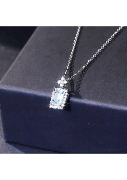 Kare Pırlanta Setli Kolye Kolye (Yurt Dışından)