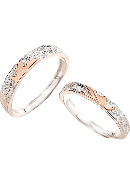 925 Ayar Gümüş Çift Yüzük (Yurt Dışından)