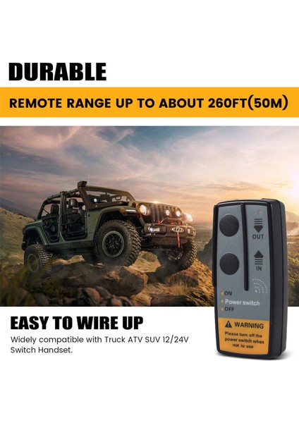 Set 12V 24V 2.4g 50M Evrensel Araba Kablosuz Vinç Vinç Uzaktan Kumanda Kontrol Cihazı Çift El Seti Aralığı (Yurt Dışından)