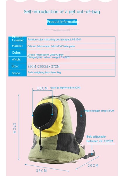 Sımıcg Pet Çanta Küçük Köpek Seyahat Sırt Çantası Kedi Çantası (Yurt Dışından) fiyatları