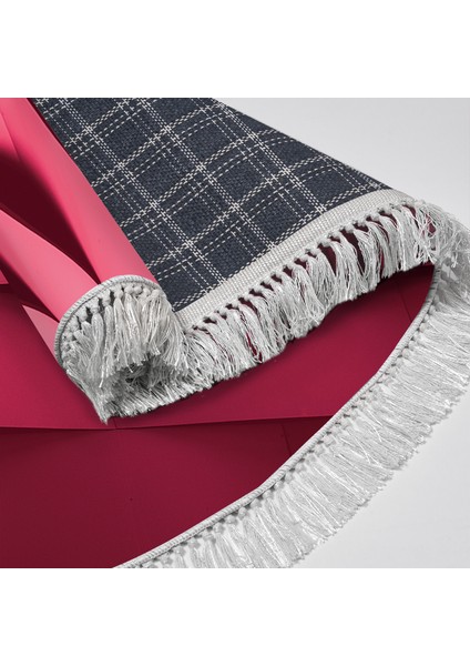 Kaymaz Dijital Mutfak & Salon Halı Star Pamuk Saçaklı Oval Geometrik E5017 Pudra fırsatları