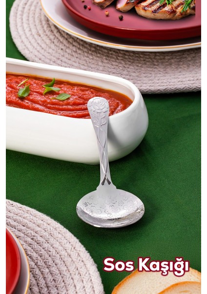 Şeffaf ve Şık 13 cm Metal Gümüş Sos Kaşığı, Zarif ve Kullanışlı Tasarım